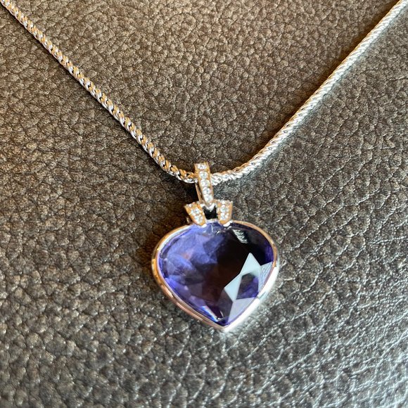 Swarovksi Oceanic Tanzanite Crystal Heart Necklace NWT - Picture 6 of 14